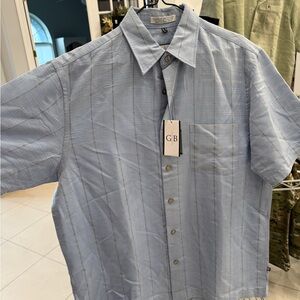 Geoffrey Beene Men's Light Blue Plaid Shirt